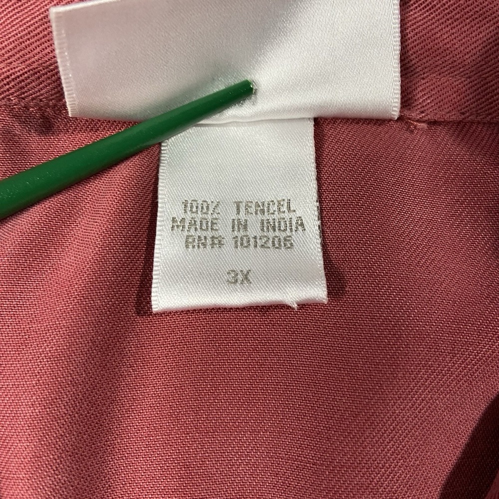 Soft Surroundings 100% Tencel Button Up Blouse Women's 3X Pink Lagenlook Artsy M - Picture 5 of 11